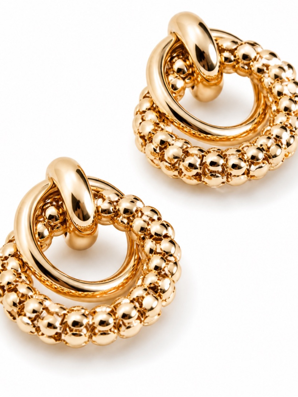 New! Gold Door Knocker Statement Earrings (1030) NWOT